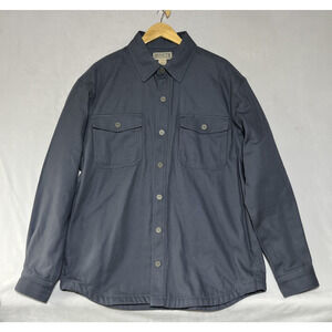 Duluth Trading Canvas Firehose Lined Limber Jacket Mens L Blue Work Chore Heavy